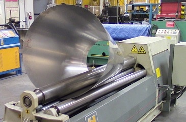 Sheet metal cone rolling machine