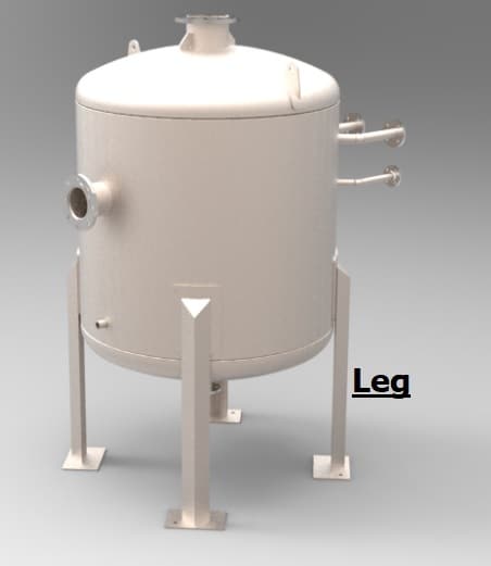 leg vertical pressure vessel