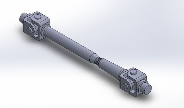 3D MODEL OF PROPELLER SHAFT CREATED USING SOLIDWORKS